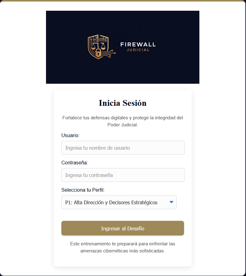Vista previa del entrenamiento Firewall Judicial